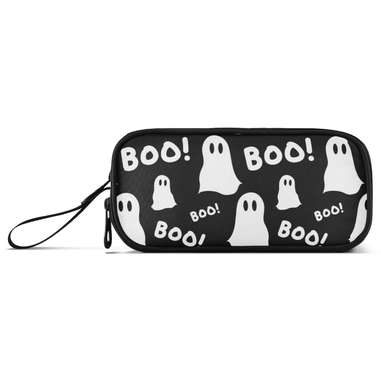 J JOYSAY Halloween Boo Ghosts Pencil Case Pouch Big Capacity Pencil Bags with Zipper Portable Pencil Box Large Art Bags for Adults Kids Teens