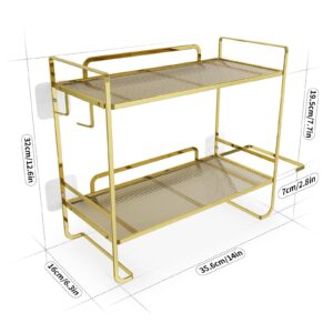 GAOKASE Over The Toilet Storage, 2-Tier Over Toilet Bathroom Organizer, Large Capacity, Acrylic Shelves, Thick Material, Rust-Resistant, Perfect for Over The Toilet Shelf, Gold