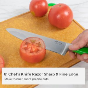 Essential Large Dishwasher Safe Non Slip Juice groove Cutting Board Set and 5-piece Premium Stainless Steel Kitchen Knife Set