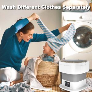 Portable Washing Machine,Mini Washer,11L Large Capacity Foldable Washer and Dryer 2 in 1 for Underwear, Baby Clothes Apartments, Dormitories