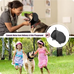 TFXXSJWY Dog Ear Muffs Noise Protection, Noise Cancelling Headphones for Dogs, 32dB NRR Dog Earmuffs for Hearing Protection from Thunder, Fireworks (L, Black)