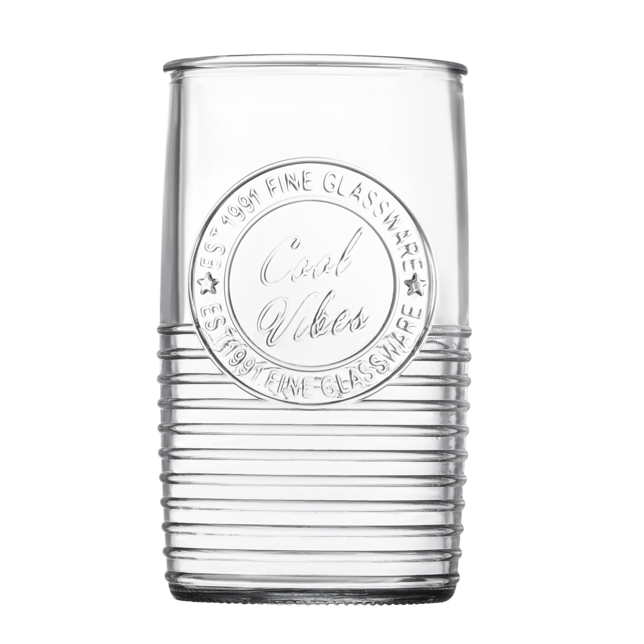 Le'raze Set of 8 Original Mason Drinking Glasses 4-18oz. Highball Tumbler Glasses, and 4-13oz. Whiskey Glass Cups for Everyday Home Use, Water, Beer, Juice, Cocktail.