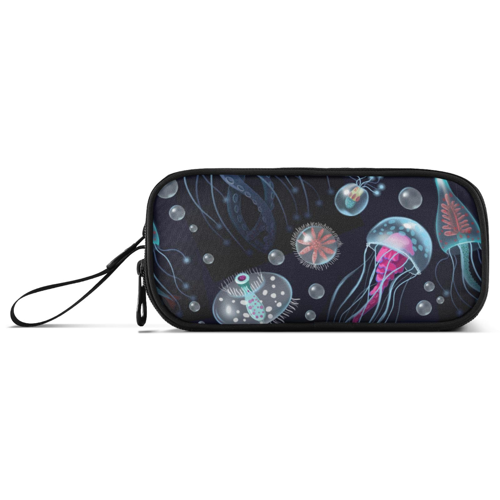 J JOYSAY Jellyfish Pencil Case Pouch Big Capacity Pencil Bags with Zipper Portable Pencil Box Large Art Bags for School College Office Travel