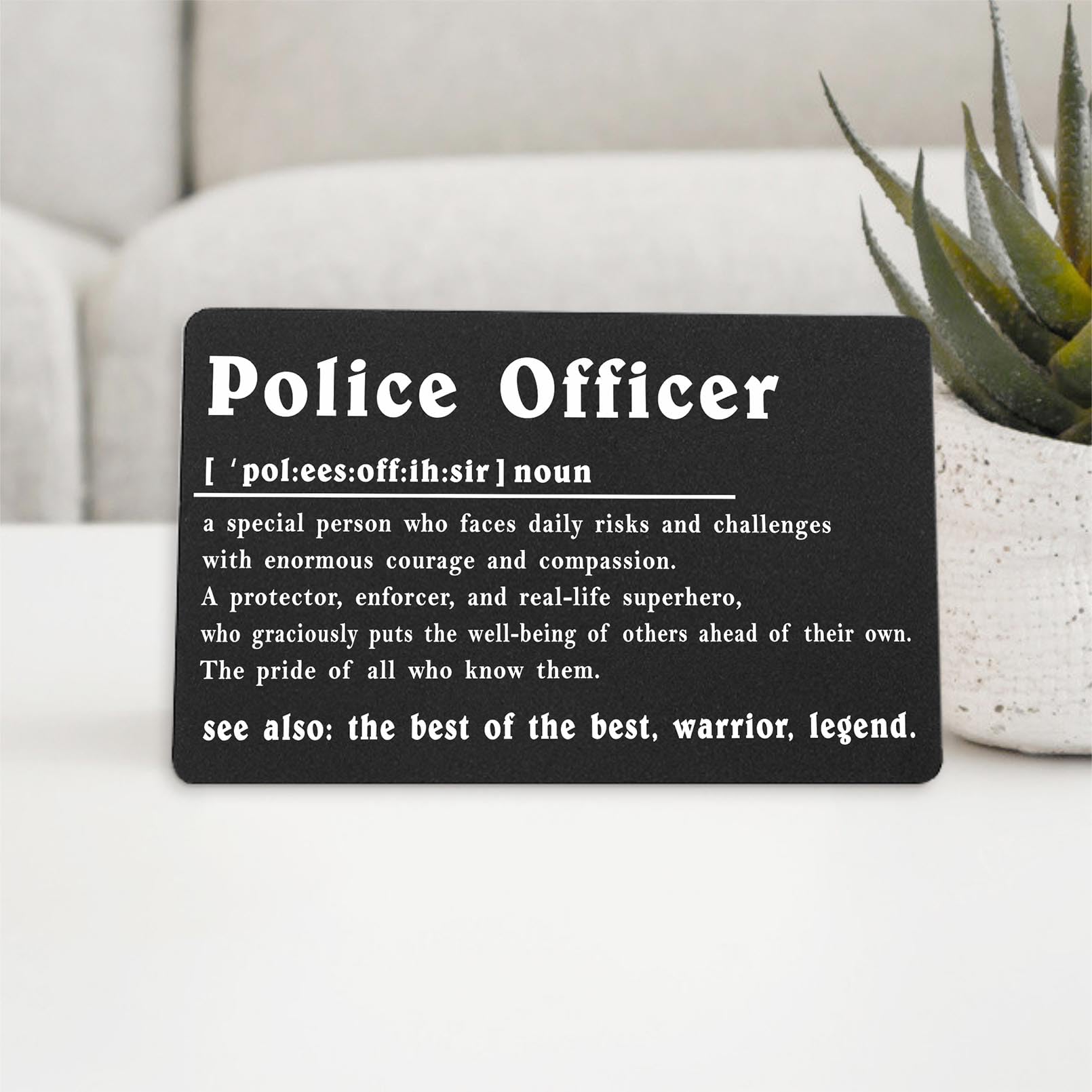 TGCNQ Police Officer Gifts - Police Officer Engraved Wallet Card - Gifts for Police Officers Men Women Police Academy Graduates