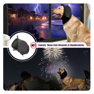 TFXXSJWY Dog Ear Muffs Noise Protection, Noise Cancelling Headphones for Dogs, 32dB NRR Dog Earmuffs for Hearing Protection from Thunder, Fireworks (L, Black)