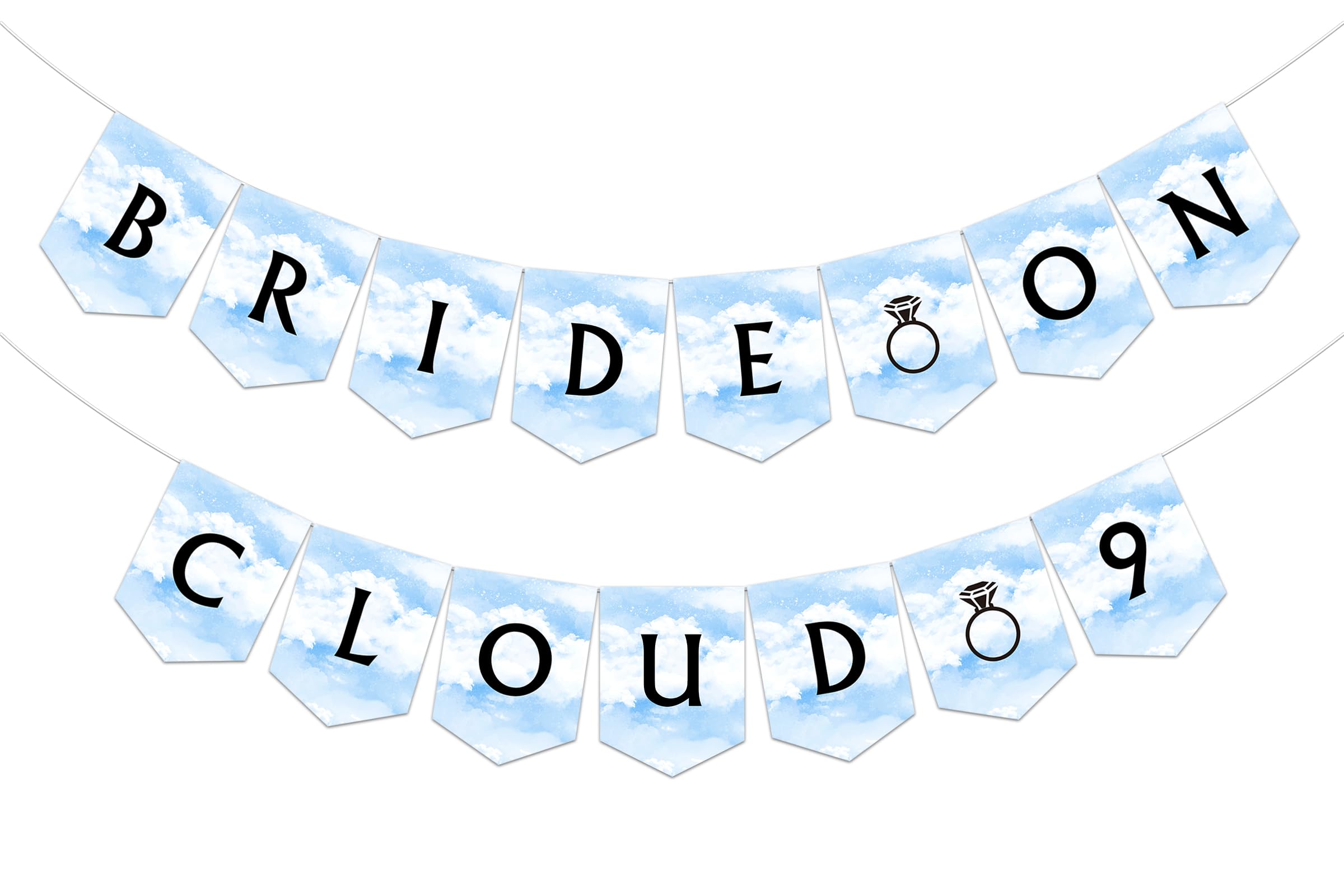 Sursurprise Bride on Cloud 9 Banner, On Cloud Nine Bridal Shower Decorations, The Bride is on Cloud 9 Bachelorette Engagement Wedding Party Supplies