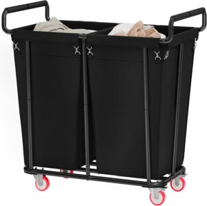 2 section laundry hamper with wheels 360l large rolling laundry sorter cart for clothes storage heavy duty laundry basket with lockable wheels clothes hamper for laundry & bedroom