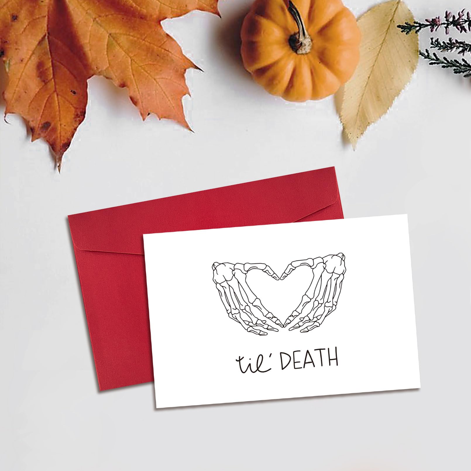 RollupJoy Cute Skeleton Halloween Wedding Card, Til Death Anniversary Card Gift for Husband Wife, Funny Bridal Shower Card, Romantic Engagement Card for Him Her