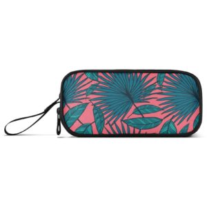 j joysay tropical color leaves pencil case pouch big capacity pencil bags with zipper portable pencil box large art bags for school office college travel