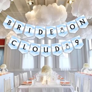 Sursurprise Bride on Cloud 9 Banner, On Cloud Nine Bridal Shower Decorations, The Bride is on Cloud 9 Bachelorette Engagement Wedding Party Supplies