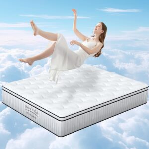 Schow Life Queen Mattress,12 inch Hybrid Mattress Queen Size,Medium Firm Mattress with Memory Foam and Pocket Springs,Breathable Cover 12 inch Queen Bed in a Box,60"X80"X12"