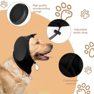 TFXXSJWY Dog Ear Muffs Noise Protection, Noise Cancelling Headphones for Dogs, 32dB NRR Dog Earmuffs for Hearing Protection from Thunder, Fireworks (L, Black)