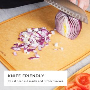 Essential Large Dishwasher Safe Non Slip Juice groove Cutting Board Set and 5-piece Premium Stainless Steel Kitchen Knife Set