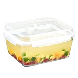 + BONUS LABELS. 28 Cup Extra Large Oven Safe Glass Food Storage Container with Airtight Lids - 220oz / 6500ml Storing Container Lunch Food, Vegetables, Baking Casserole, Roasting Turkey, BPA Free