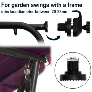 2 Pcs Swing Canopy Porch Patio Outdoor Swing Frame Replacement Parts, Swing Frame Plastic Match Diameter 20-23mm Swing Chair Frame Fitting to Attach Canopy Frame