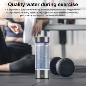 Hydrogen Water Bottle, Portable Hydrogen Water Bottle, Rechargeable Hydrogen Water Bottle Generator with Bottom Lights, 3-Min Fast Electrolysis, Ideal for Home, Office, Travel, Daily Drinking