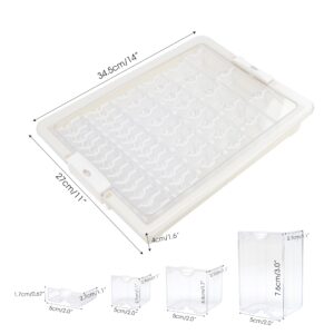 Diamond Bead Organizer Storage System, 50 Tray Containers, Removable Clear Plastic Snap Shut Lid Solution for Various Rhinestone Jewelry Painting Drill DIY Nail Art Cross Stitch Tool, Other Small Item