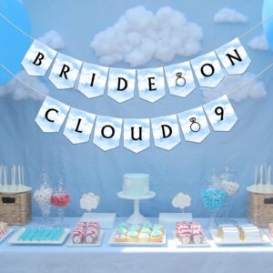 Sursurprise Bride on Cloud 9 Banner, On Cloud Nine Bridal Shower Decorations, The Bride is on Cloud 9 Bachelorette Engagement Wedding Party Supplies