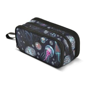 J JOYSAY Jellyfish Pencil Case Pouch Big Capacity Pencil Bags with Zipper Portable Pencil Box Large Art Bags for School College Office Travel