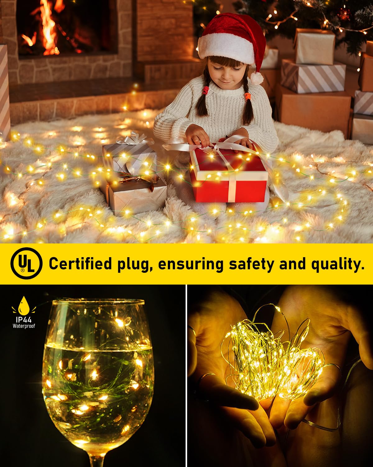 KNONEW 532FT Outdoor Christmas Fairy Lights Plug in,1600 LED String Lights Outdoor Waterproof 8 Modes Memory Times for Wedding Bedroom Walls Garden Trees Decoration(Warm White)