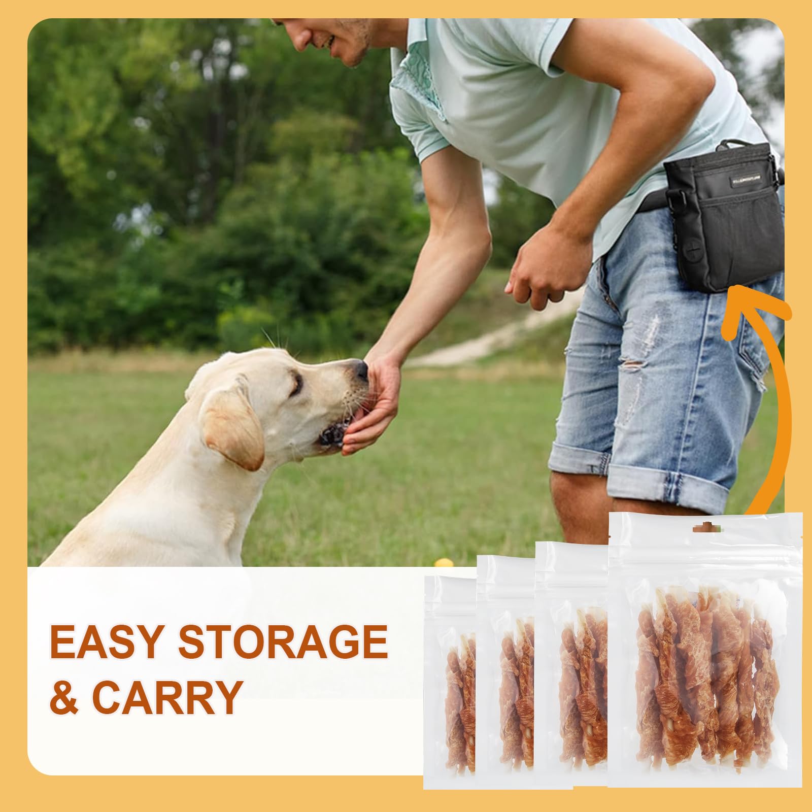 Amzey Chicken Wrapped Rawhides Dogs Treats, Rawhide Twist Chicken Hide Sticks, Puppy Training Snacks Sticks Dog Chews, All Natural 4 Resealable Bags, Total 24oz/ 1.5lb