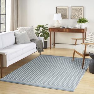 Nourison Casual Blue 5'3" x 7' Area Rug Easy Clean, Non Shedding, Bed Room, Living Room, Dining Room, Kitchen (5' x 7')