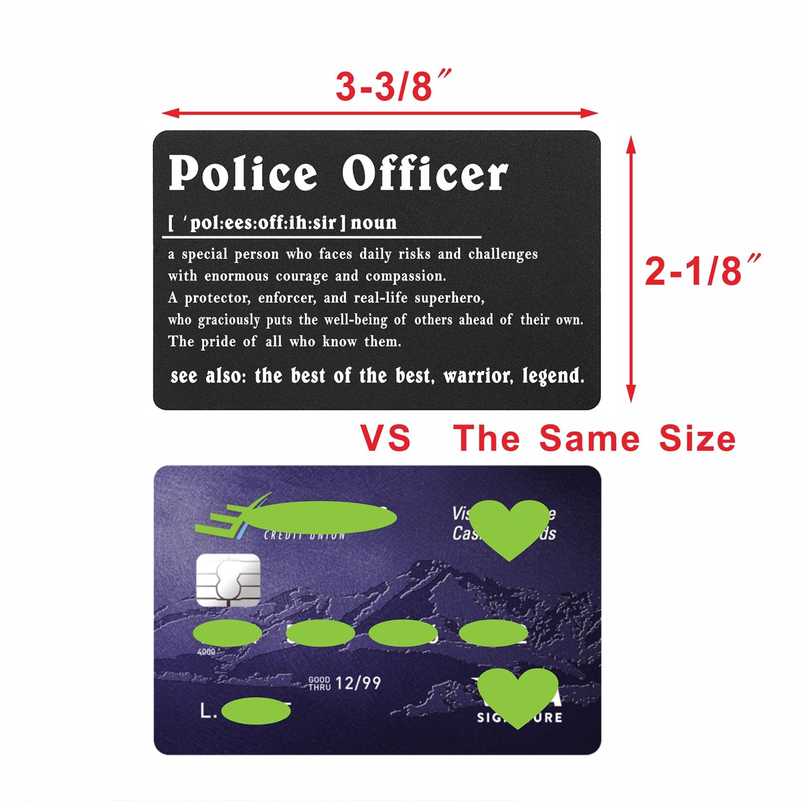 TGCNQ Police Officer Gifts - Police Officer Engraved Wallet Card - Gifts for Police Officers Men Women Police Academy Graduates