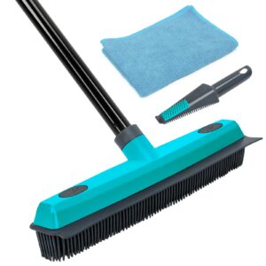 mavriz pet hair removal broom carpet rake rubber broom with squeegee rug rake to fluff carpet