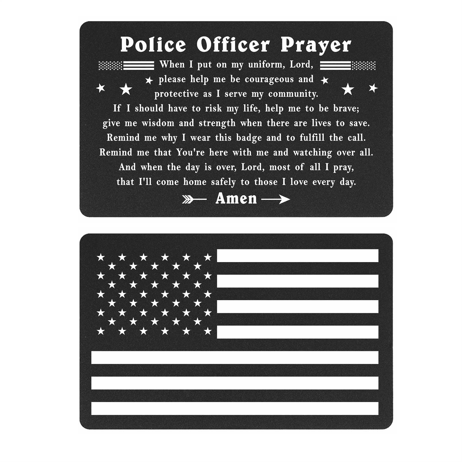 TGCNQ Police Officer Prayer Card - Police Gifts Prayer Engraved Wallet Card Insert - Police Officer Gifts for Men Women Police Graduates