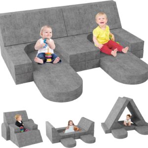 Betterhood Modular Kids Play Couch - 66" Extra Large Convertible Toddler & Kids Sofa, DIY Creativing Foam Couch for Playing, Creativity, Sleeping, Versatile Kids Couch for Playroom, Bedroom, Nursery