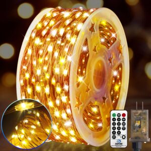 knonew 532ft outdoor christmas fairy lights plug in,1600 led string lights outdoor waterproof 8 modes memory times for wedding bedroom walls garden trees decoration(warm white)