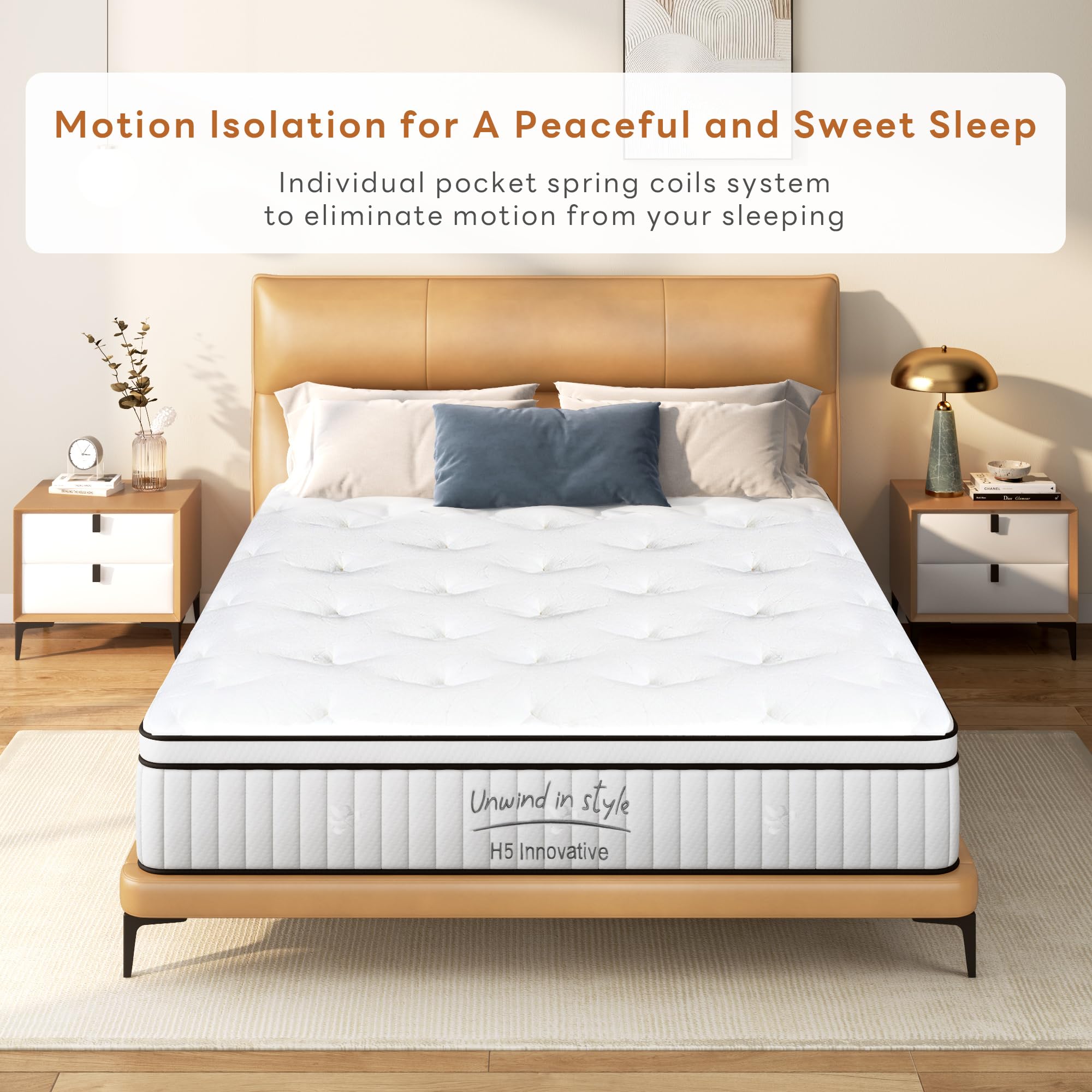 Schow Life Queen Mattress,12 inch Hybrid Mattress Queen Size,Medium Firm Mattress with Memory Foam and Pocket Springs,Breathable Cover 12 inch Queen Bed in a Box,60"X80"X12"