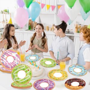 60Pcs Donut Party Paper Plates for Two Sweet Party Decoration 7in Donut Grow Up Dessert Plates Disposable Tableware Dinnerware Set for Baby Shower Girls Birthday Donut Themed Party Supplies