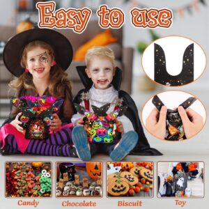 Miucat Halloween Treat Bags, 100Pcs Halloween Goodie Bags for Trick or Treat Cute Pumpkin Candy Bags for Halloween Party Supplies Favors (Pumpkin)