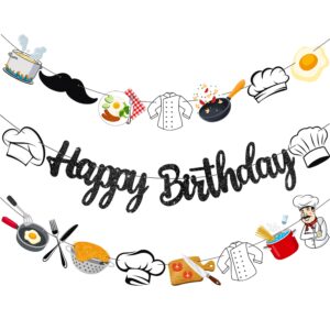 chef birthday party decoration cook party decoration cooking happy birthday banner 3pcs cook kitchenware theme banners for cooker masterchef birthday party baby shower supplies