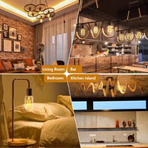 NUODIFAN 4 Pack T45 LED Edison Bulbs, Vintage LED Filament Bulbs 4W Equivalent 40W, 110-130V E26 Base 2700K Warm White Light, CRI 90+ Clear Glass Small Bulbs, Great for Home Office Bedroom.