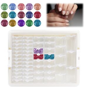 Diamond Bead Organizer Storage System, 50 Tray Containers, Removable Clear Plastic Snap Shut Lid Solution for Various Rhinestone Jewelry Painting Drill DIY Nail Art Cross Stitch Tool, Other Small Item