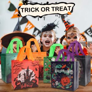 BAHABY 12PCS Halloween Treat Bags Large Gift Bags with Handles Trick or Treat Bags for Kids Halloween Party Favors