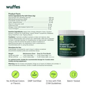 Wuffes Chewable Dog Hip & Joint Supplement - Glucosamine & Chondroitin Chews - Dog Joint Supplements & Vitamins - Extended Joint Care (Small&Medium Breeds (0-65 lbs), 180 Chews (Pack of 3))