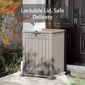 51 Gallon Resin Package Delivery Box for Outside, Storage Box with Lockable Secure, Large Double-Wall Resin Outdoor Package Delivery and Waterproof Deck Box