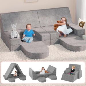 Betterhood Modular Kids Play Couch - 66" Extra Large Convertible Toddler & Kids Sofa, DIY Creativing Foam Couch for Playing, Creativity, Sleeping, Versatile Kids Couch for Playroom, Bedroom, Nursery