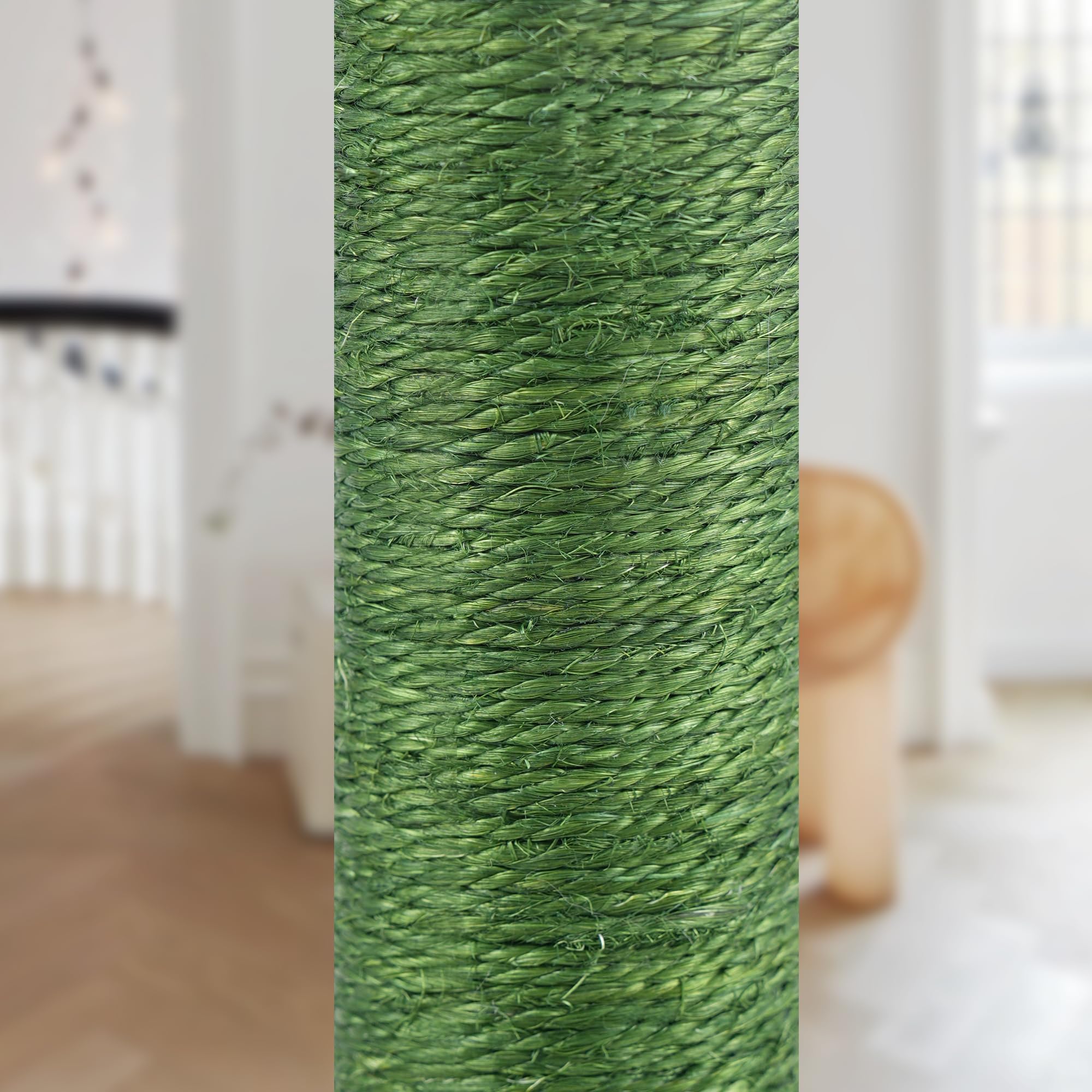 YUNIQUE Cat Scratching Post, Cactus Cat Scratcher with Natural Sisal Rope for Indoor Cats, Scratching Posts with Dangling Balls and Feather for Small Cats Kittens (Green)