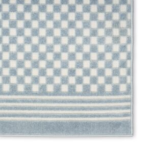 Nourison Casual Blue 5'3" x 7' Area Rug Easy Clean, Non Shedding, Bed Room, Living Room, Dining Room, Kitchen (5' x 7')