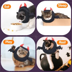 BALAPET Cat Cone, Adjustable Cat Recovery Collar, Gothic Style Soft Cat Collar with Drawstrings, Prevent Licking and Scratching After Surgery for Kittens,Halloween Pet Decoration(M)