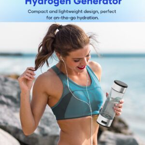 Hydrogen Water Bottle, Portable SPE PEM Technology Water Ionizer Machine, Rechargeable 3 Min Quick Electrolysis Water Bottle Generator for Home, Office, Travel, Outdoor Adventure, Daily Drinking