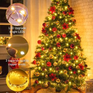 KNONEW 532FT Outdoor Christmas Fairy Lights Plug in,1600 LED String Lights Outdoor Waterproof 8 Modes Memory Times for Wedding Bedroom Walls Garden Trees Decoration(Warm White)