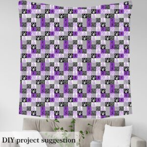 Feelyou Cheer Fabric by The Yard Kids for Boys Girls Gymnastics Upholstery Fabric for Chairs 1 Yard Cheer Sports Waterproof Outdoor Fabric Decor Purple Reupholstery Fabric Decor