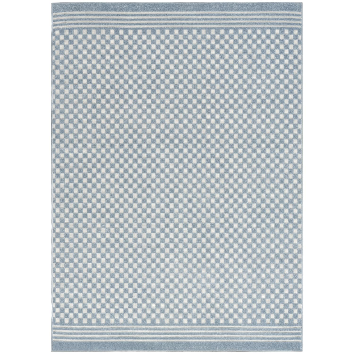 Nourison Casual Blue 5'3" x 7' Area Rug Easy Clean, Non Shedding, Bed Room, Living Room, Dining Room, Kitchen (5' x 7')