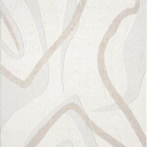 Abani Nomad Cream & Beige Area Rug 5' x 8' for Living Room, Bedroom - Chic Abstract Pattern - Durable & Easy to Clean