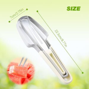 2024 Stainless Steel Watermelon Slicer, 3-in-1 Watermelon Fork Slicer Cutter Watermelon Cutter Watermelon Cutter Slicer Tool Summer Watermelon Tool Pineapple Cutter Tool Set for Home